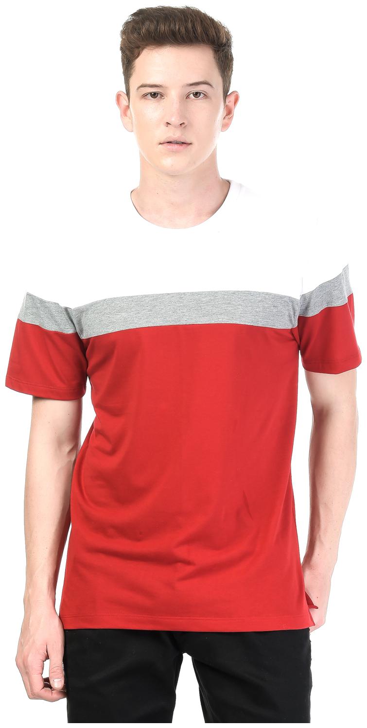 

Kalt Men s Striped Half Sleeves Round Neck Cotton Blend T-Shirt