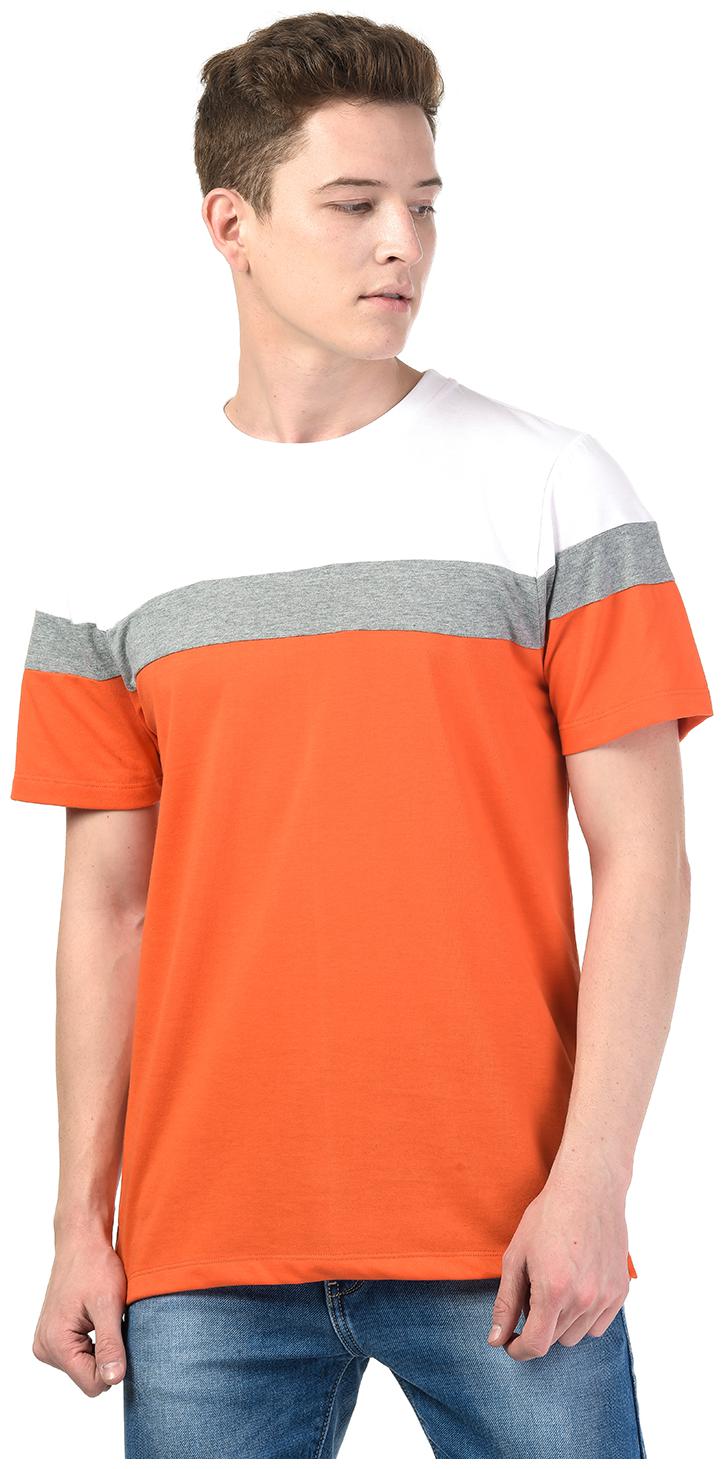 

Kalt Men s Striped Half Sleeves Round Neck Cotton Blend T-Shirt