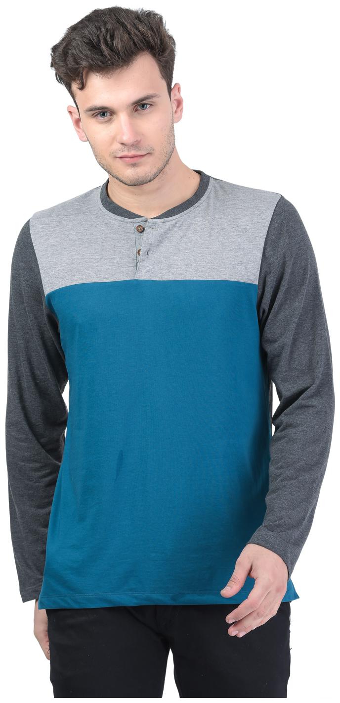 

Kalt Men Blue Regular fit Cotton Blend Henley neck T-Shirt - Pack Of 1