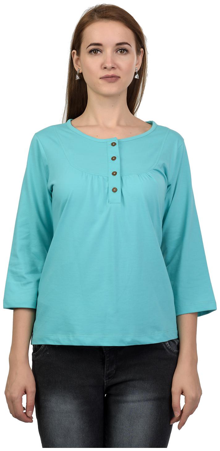 

Kalt Woman s 3 4th Sleeves Henley Neck Cotton Blend T-Shirt