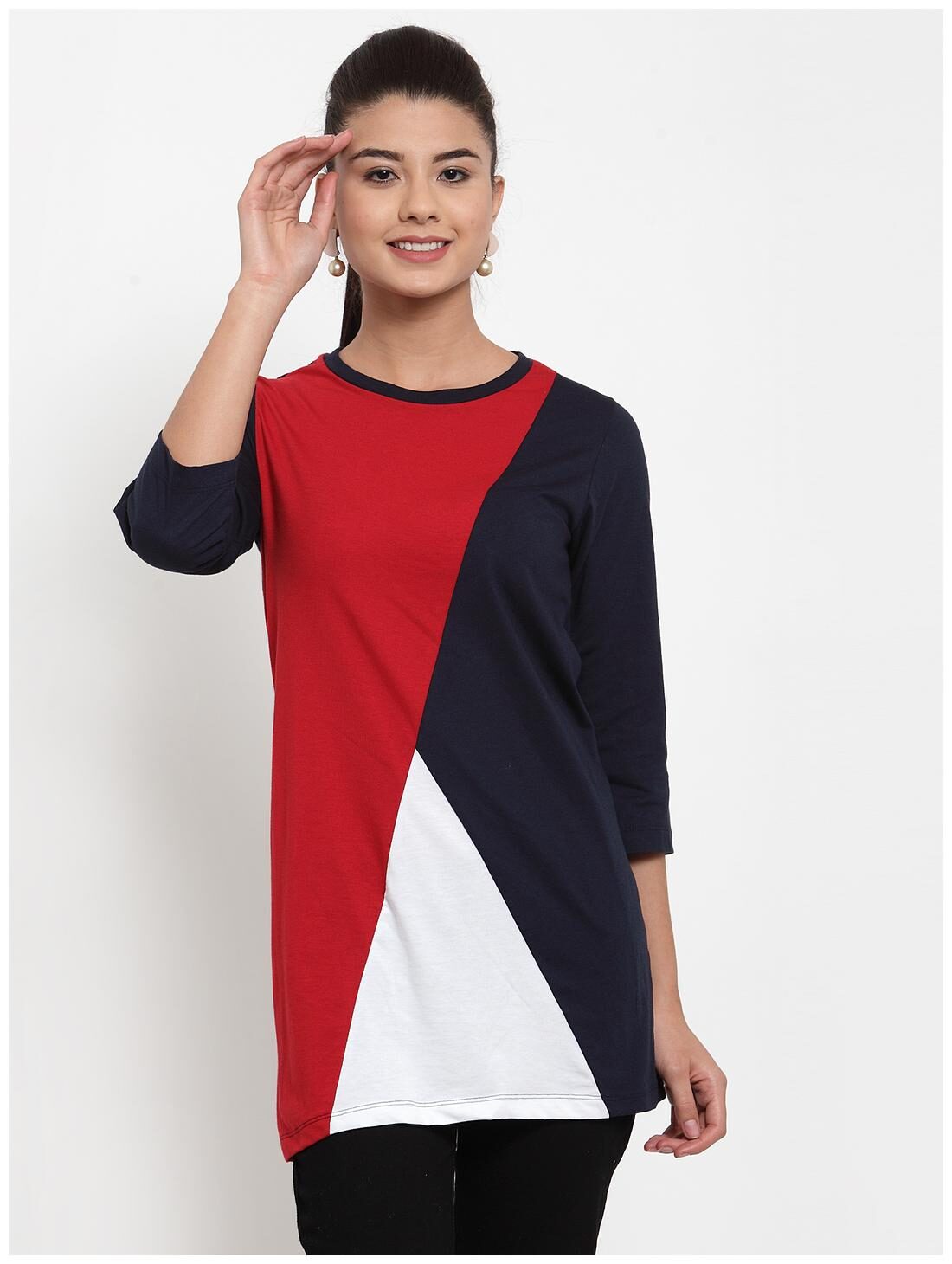 

Kalt Women Blended Colourblocked A Line Multi