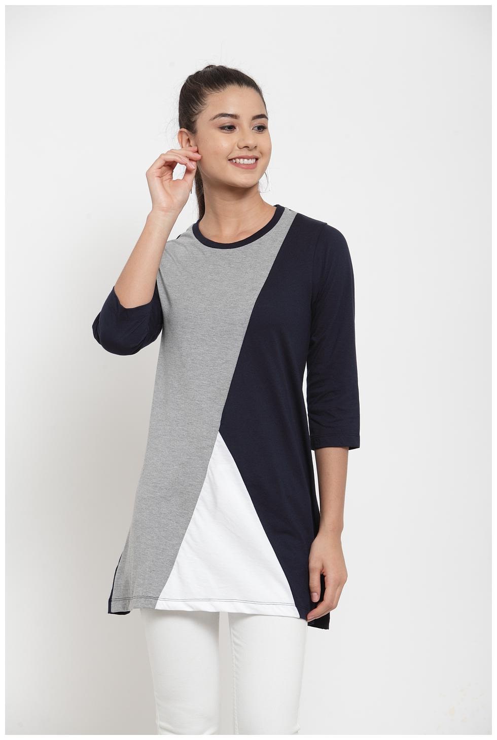 

Kalt Women Blended Colourblocked A Line Multi