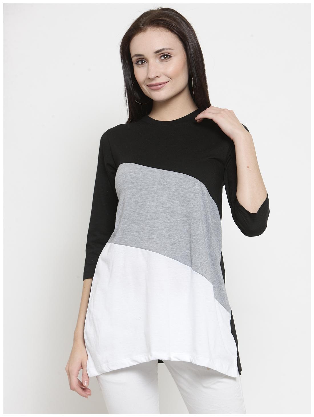 

Kalt Women Blended Striped Tops Tunics Multi