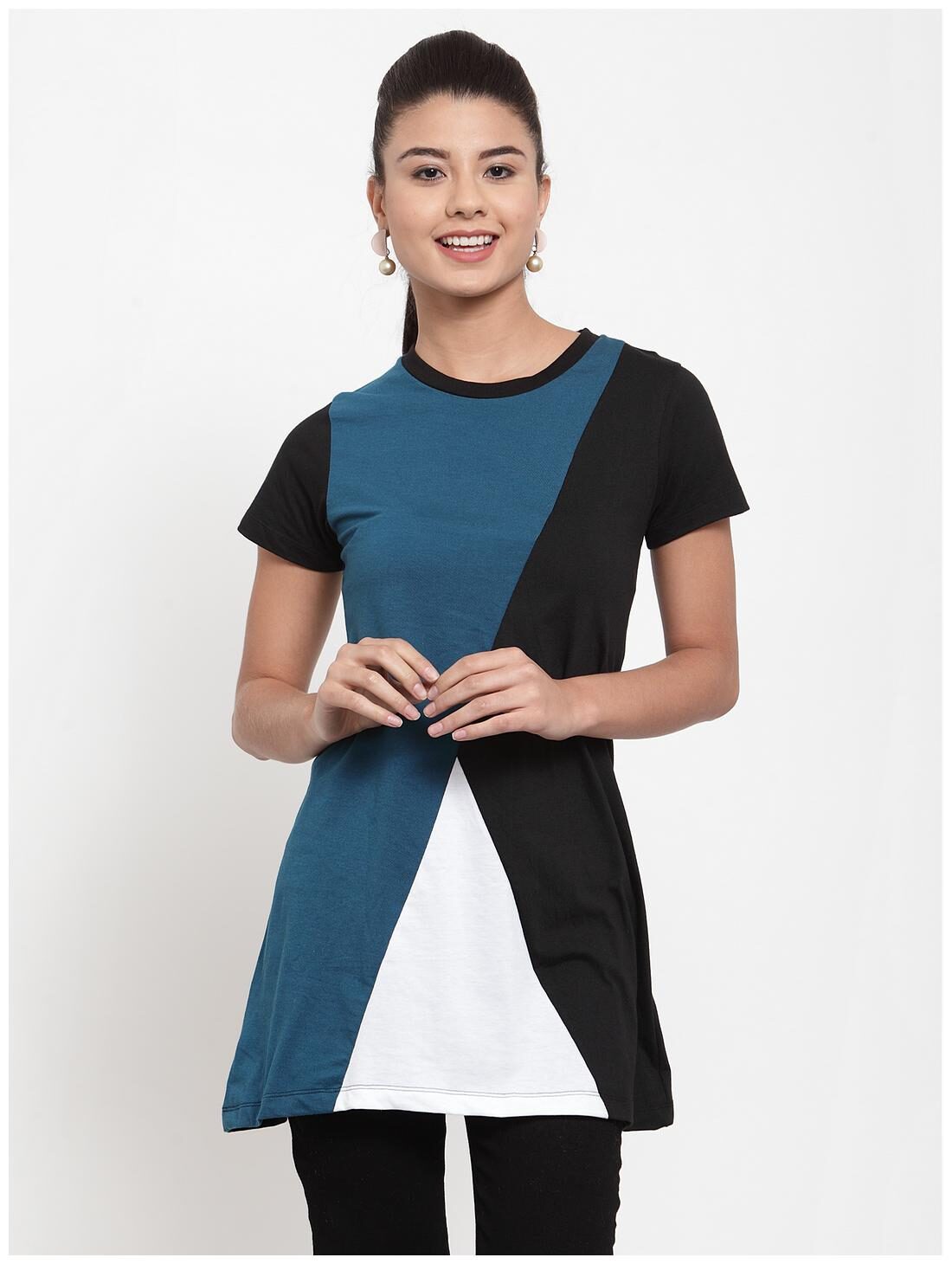 

Kalt Women Blended Colourblocked A Line Assorted