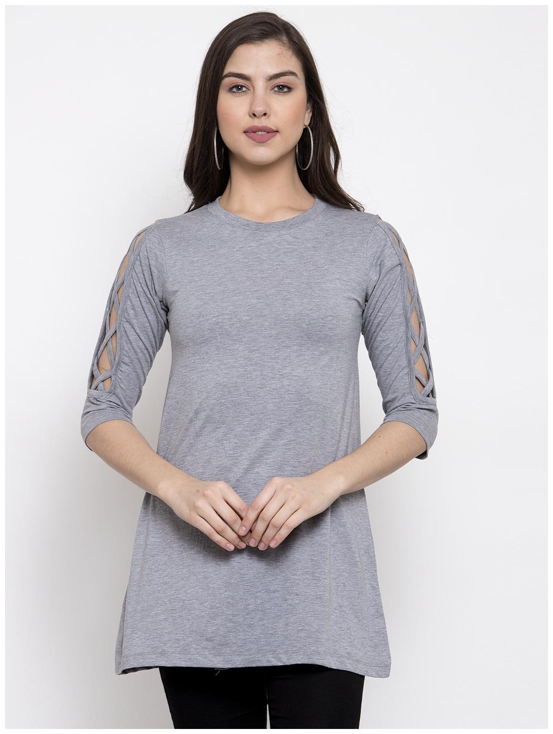 

Kalt Women Solid Regular tunic - Grey