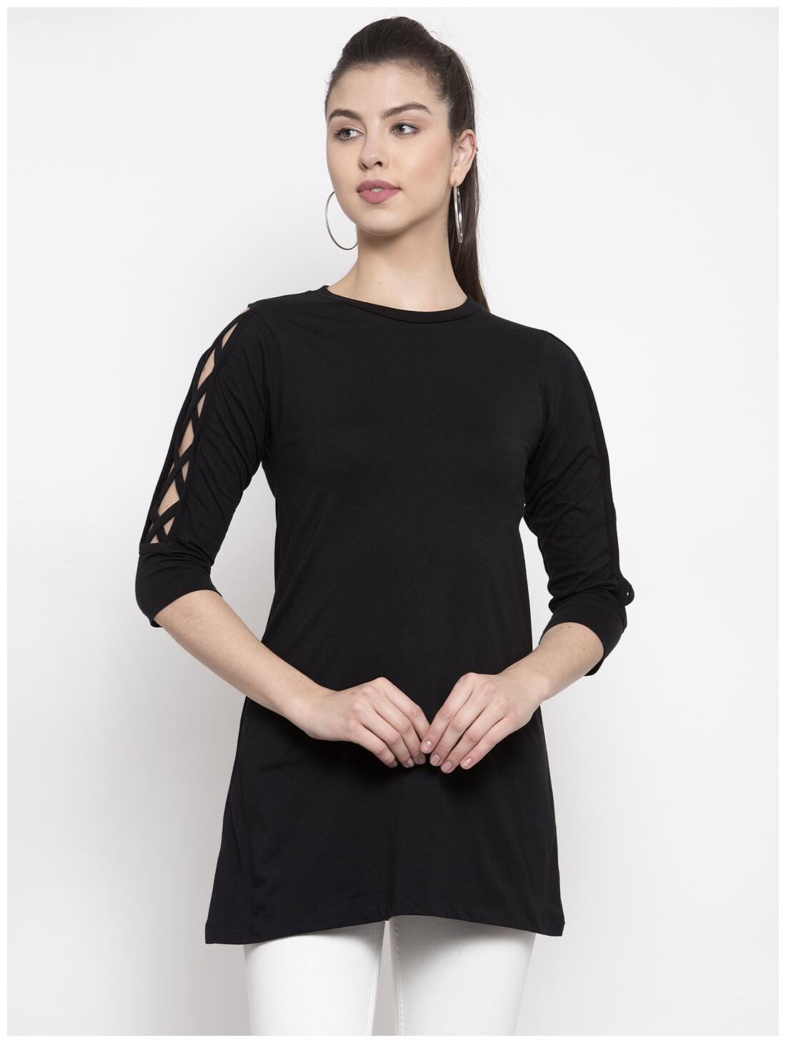 

Kalt Women Solid Regular tunic - Black