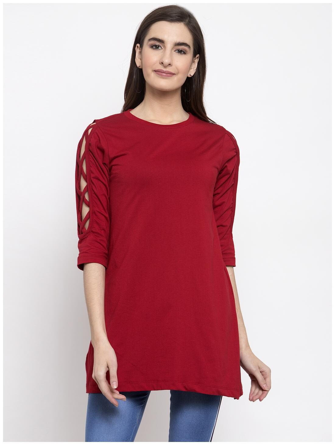

Kalt Women Solid Regular tunic - Red