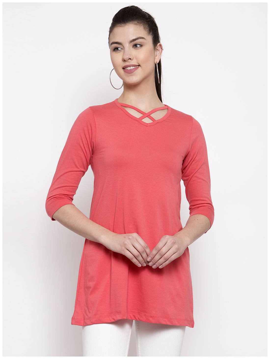 

Kalt Women Solid Regular top - Peach