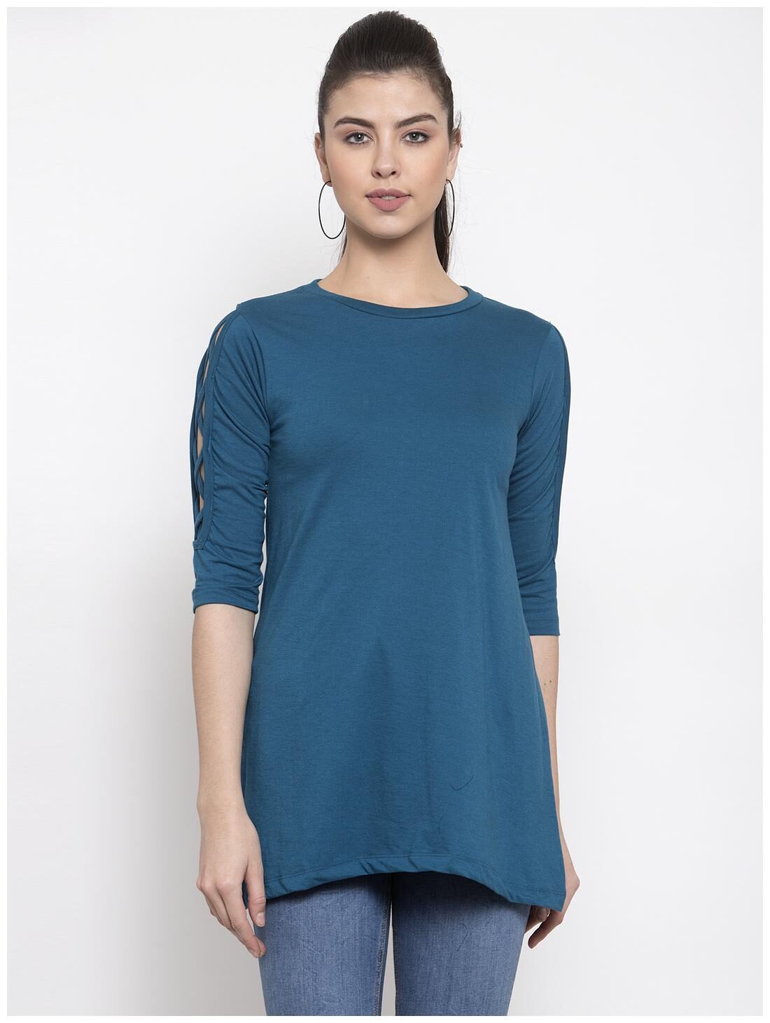 

Kalt Women Solid Regular tunic - Blue