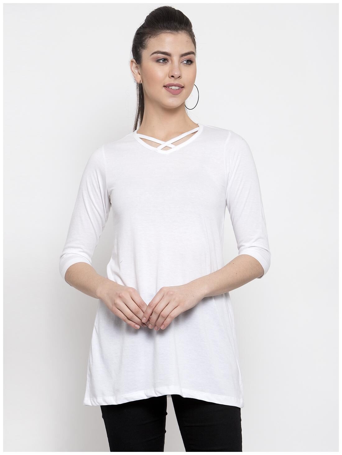 

Kalt Women Solid Regular top - White