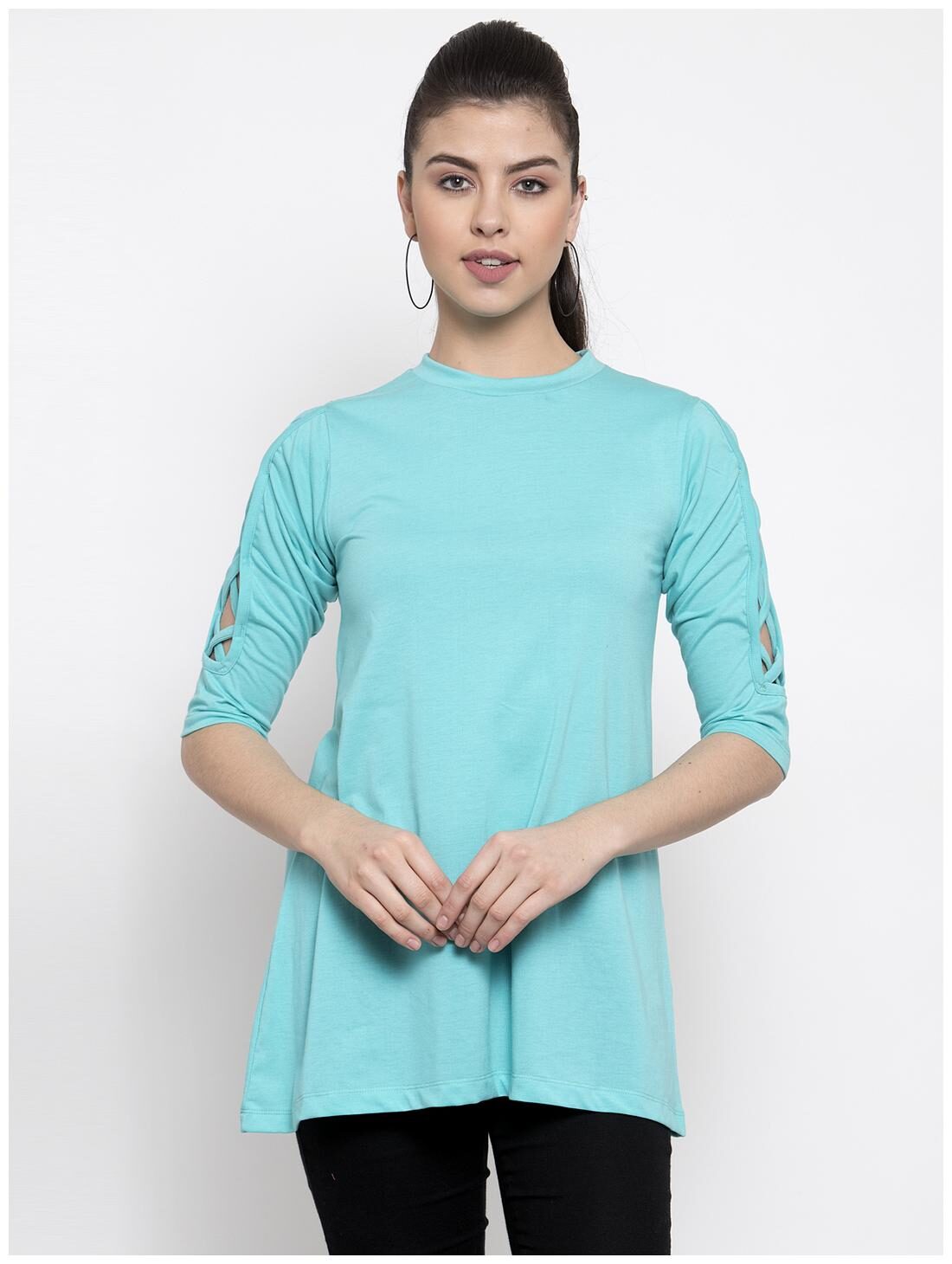 

Kalt Women Solid Regular tunic - Blue