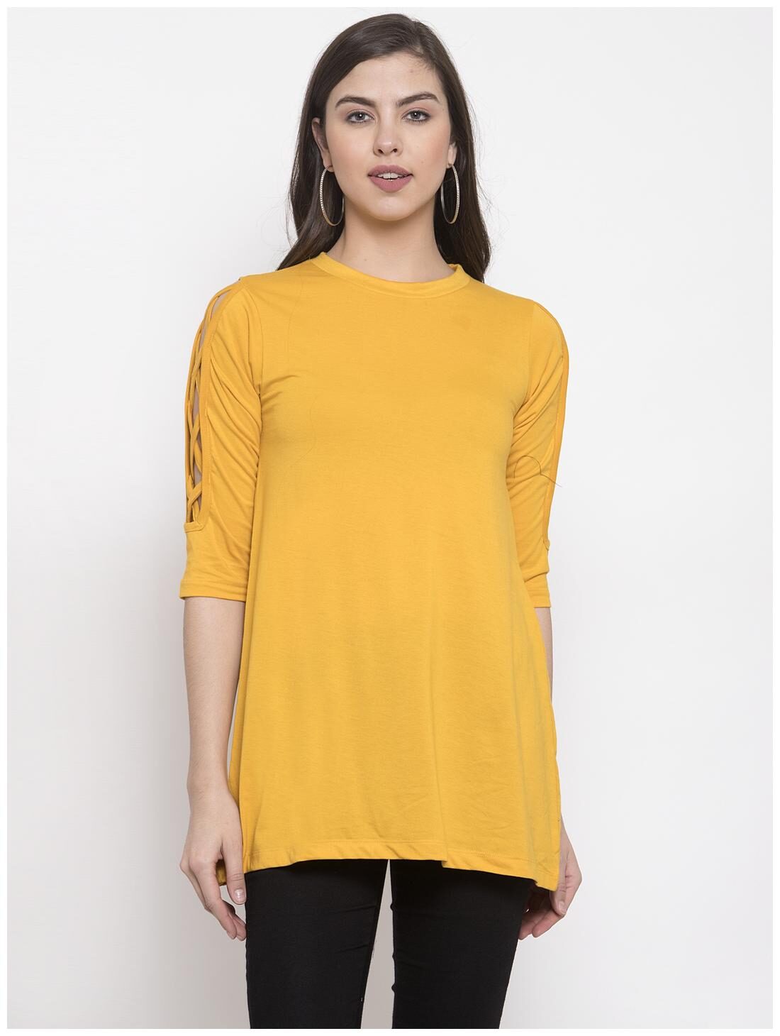 

Kalt Women Solid Regular tunic - Yellow