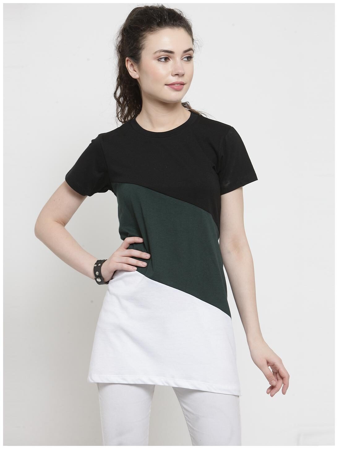 

Kalt Women Cotton Blend Colorblocked Tunic - Multi