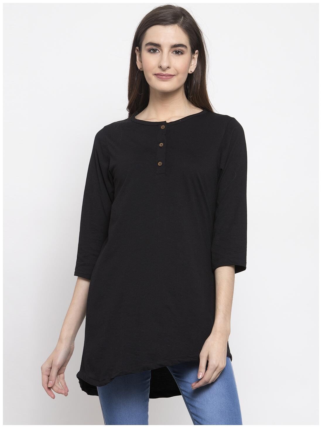 

Kalt Women Solid Regular tunic - Black
