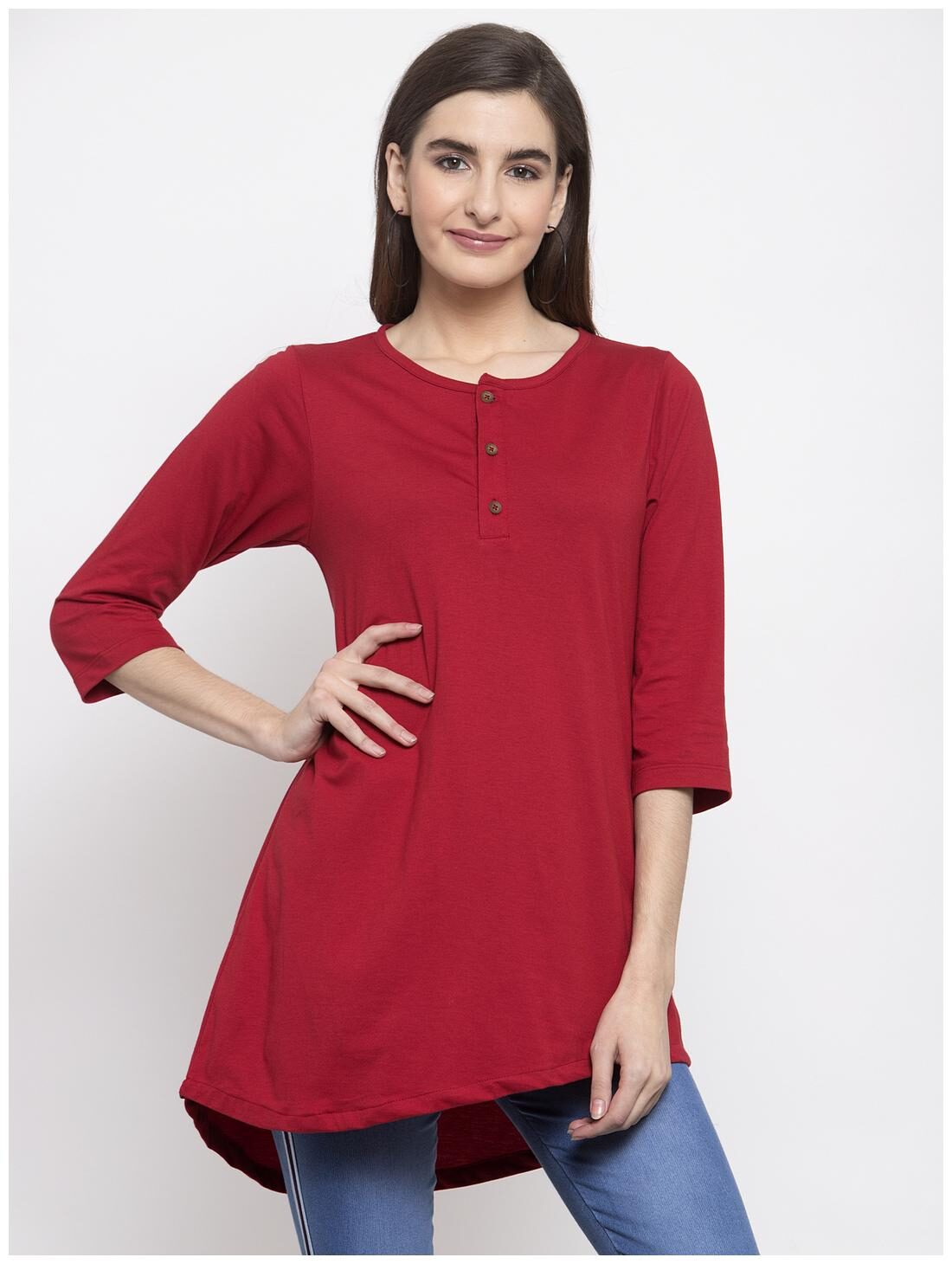 

Kalt Women Solid Regular tunic - Red
