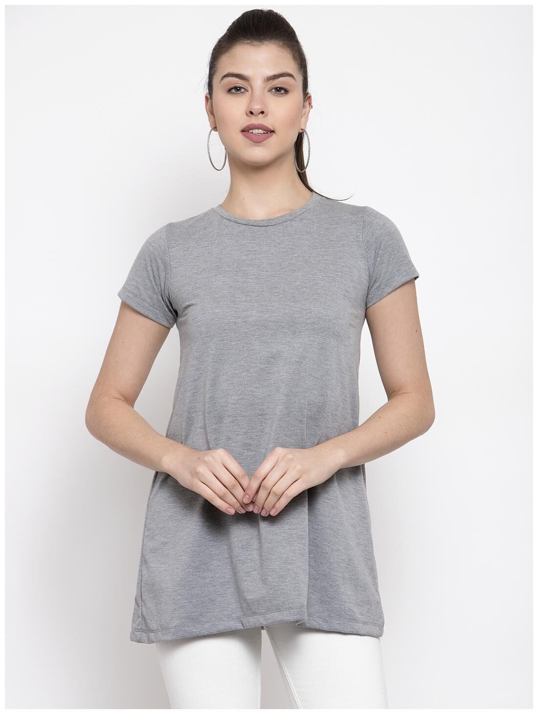 

Kalt Women Solid Regular tunic - Grey