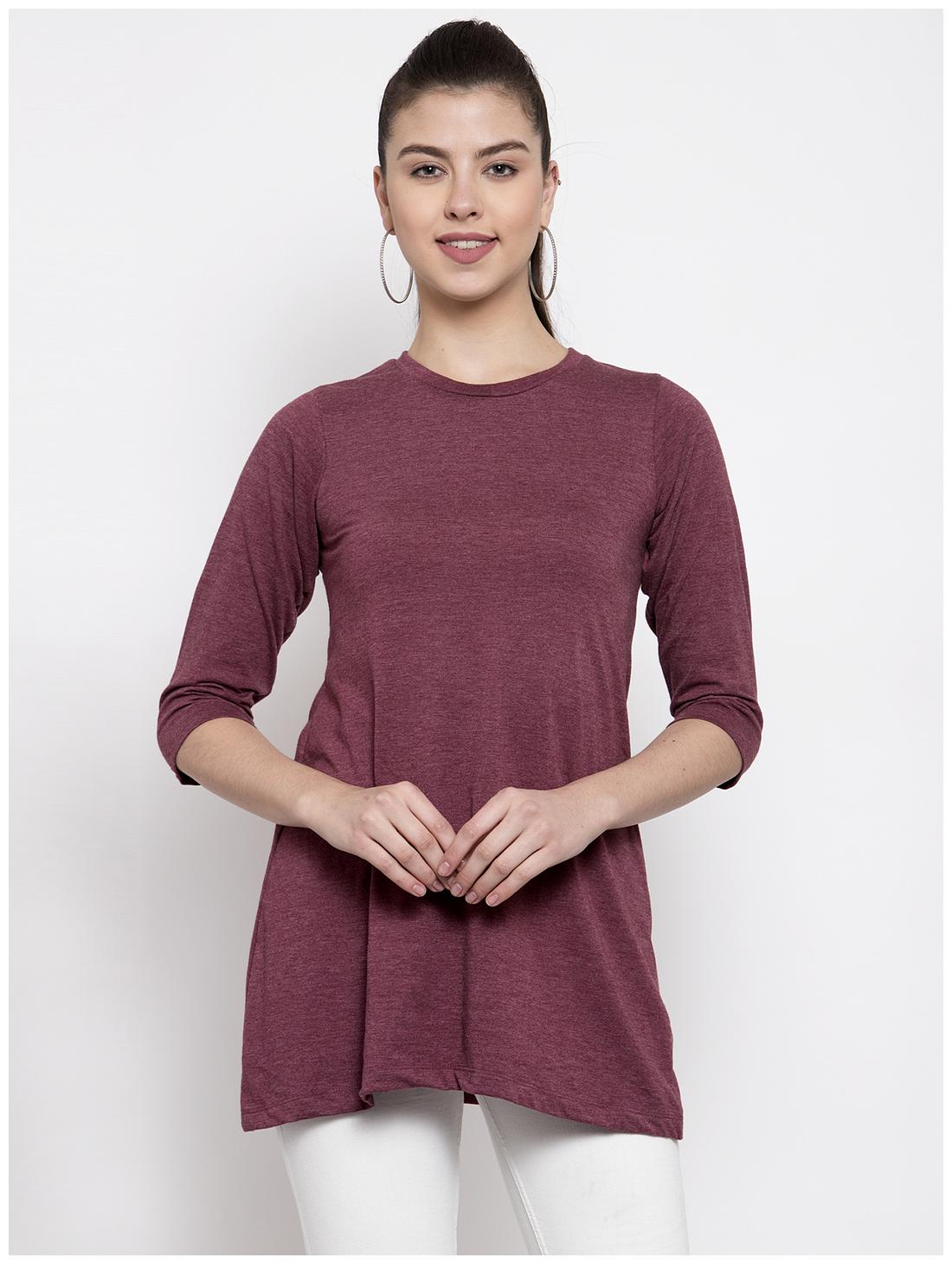

Kalt Women Solid Regular tunic - Maroon