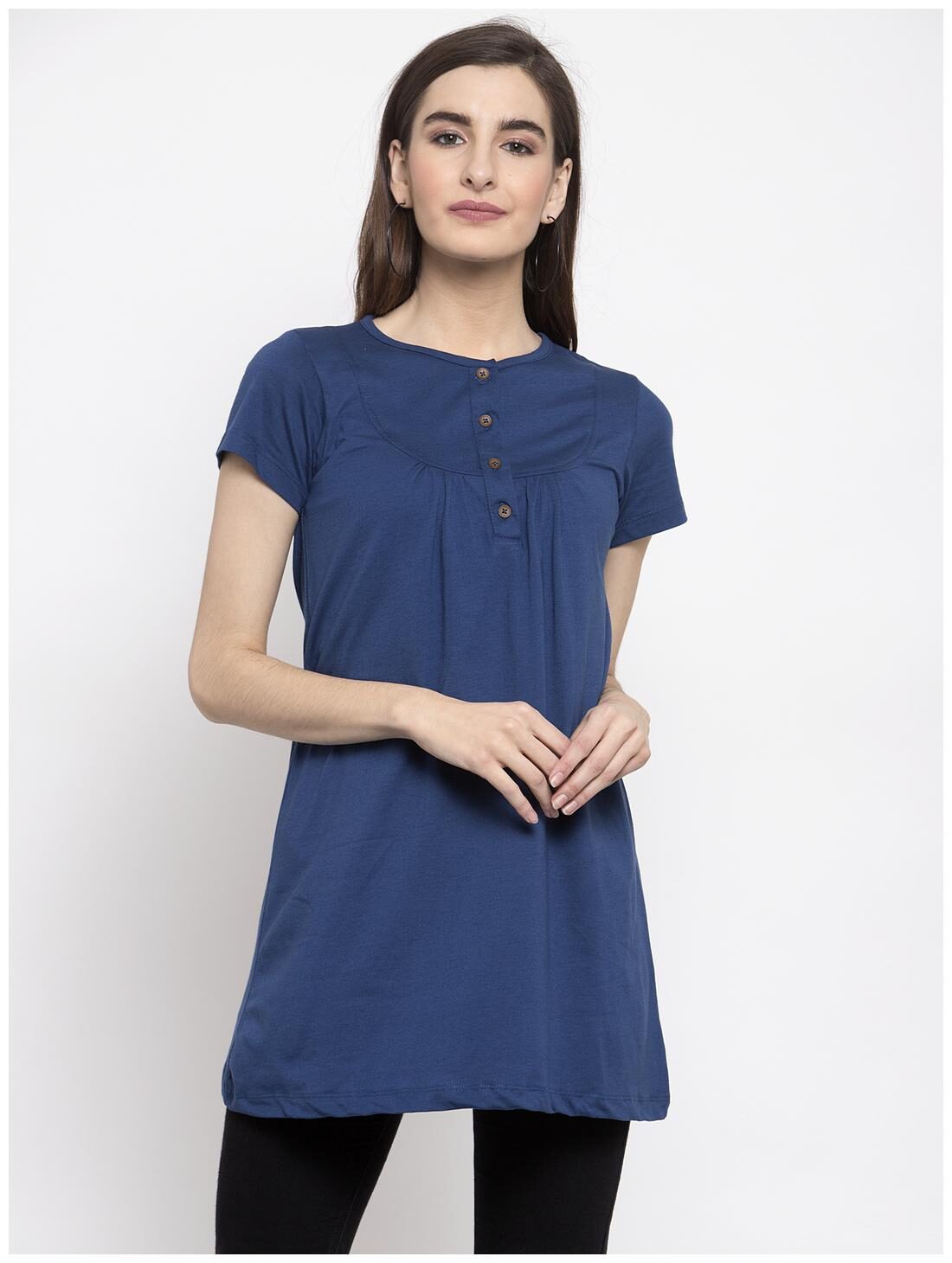 

Kalt Women Solid Regular tunic - Blue
