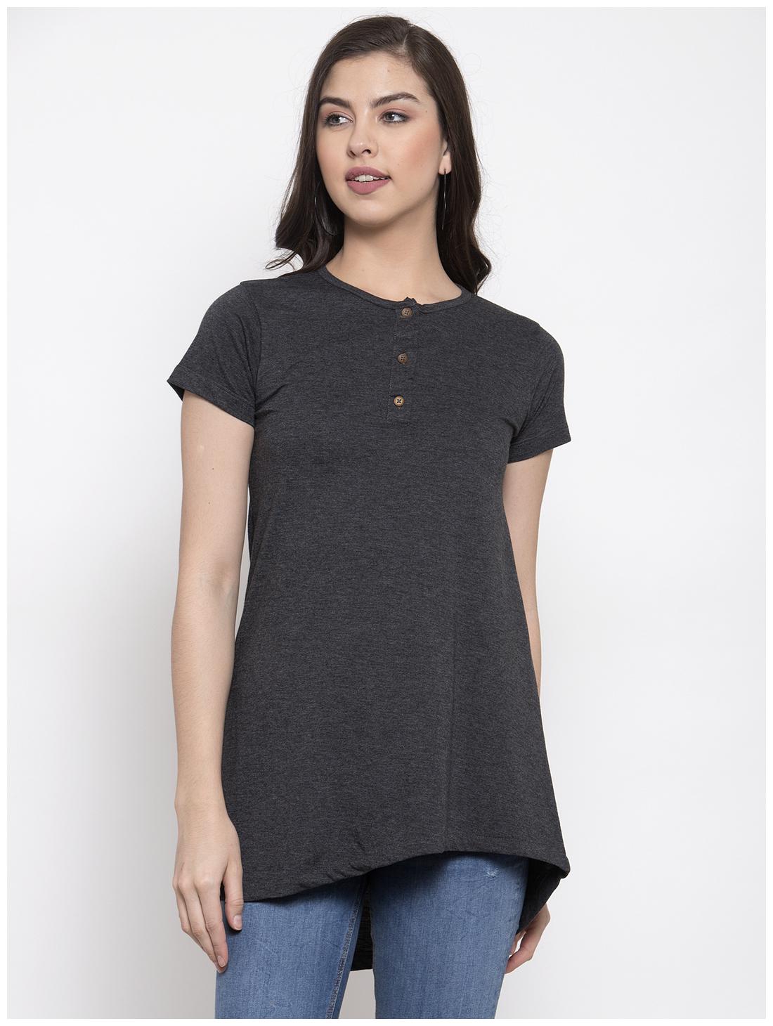 

Kalt Women Solid Regular tunic - Grey