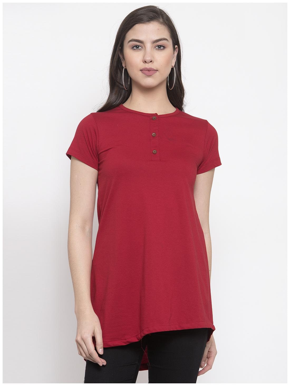 

Kalt Women Solid Regular tunic - Red