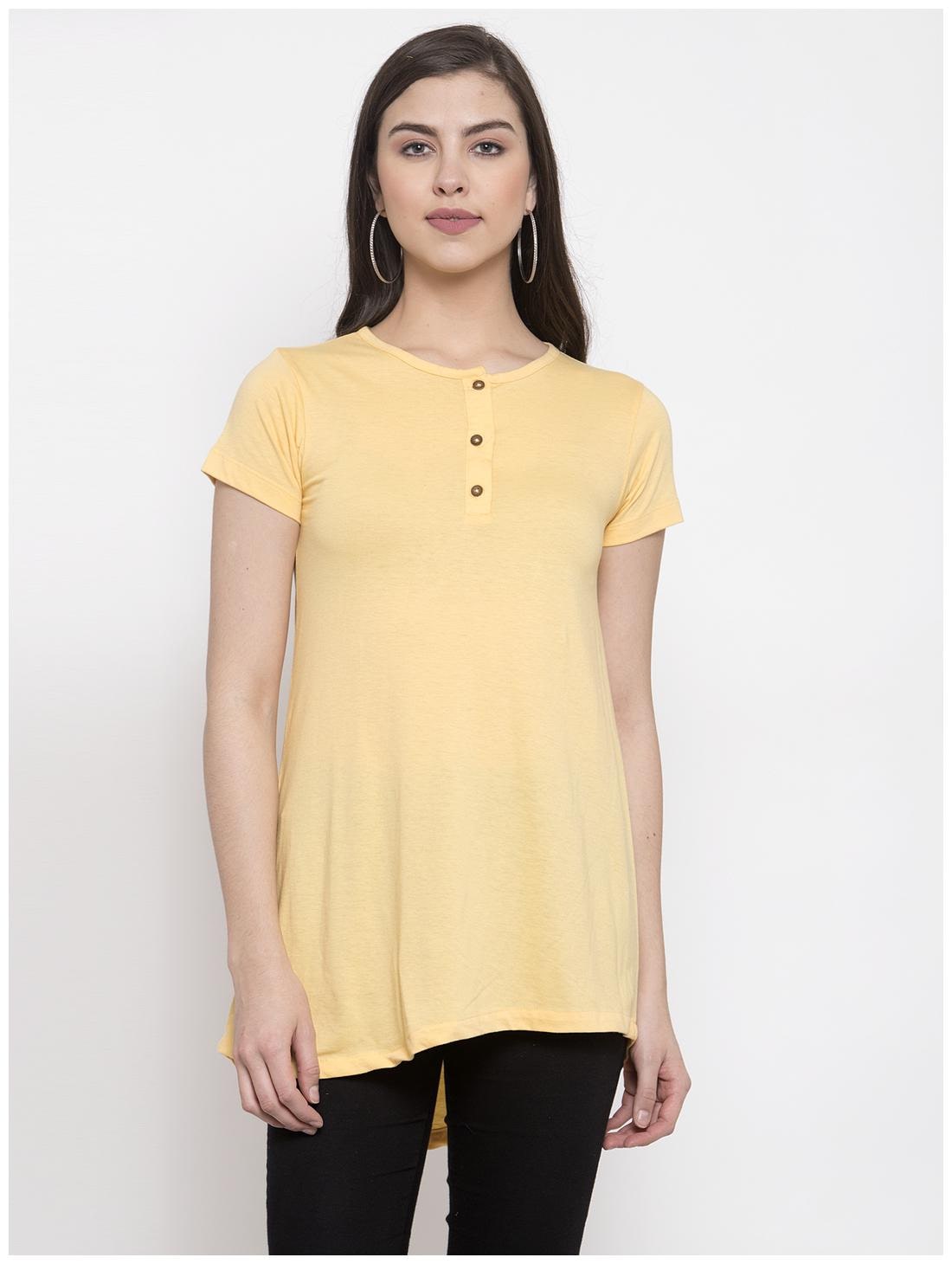 

Kalt Women Solid Regular tunic - Yellow