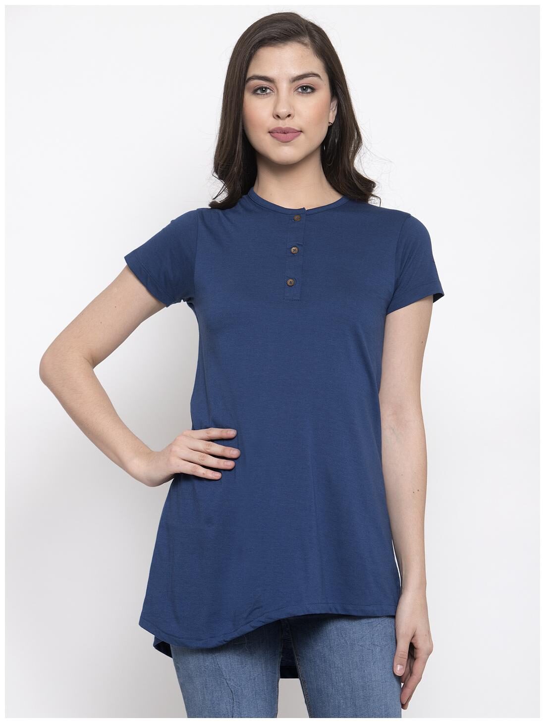 

Kalt Women Solid Regular tunic - Blue
