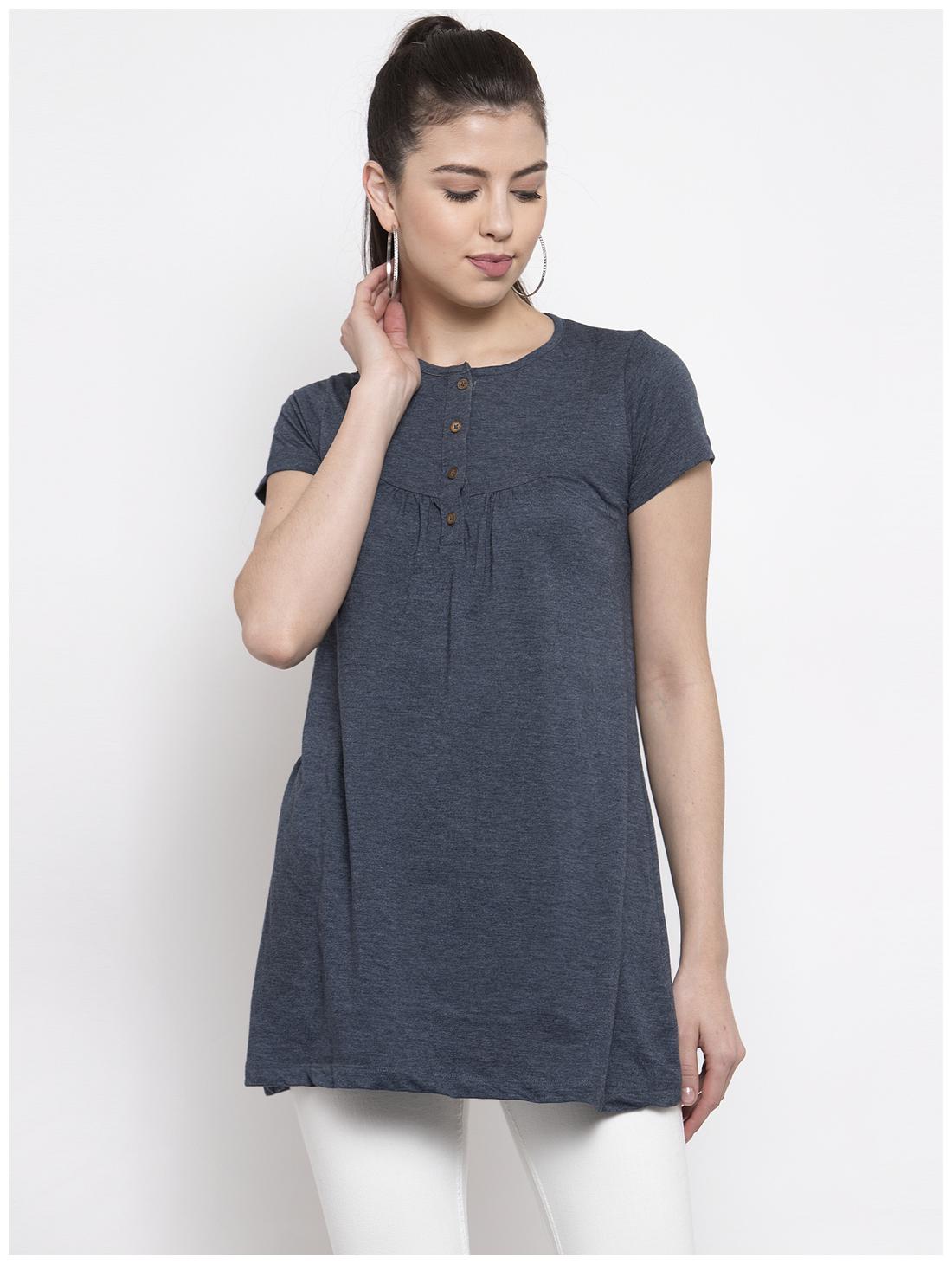 

Kalt Women Solid Regular tunic - Blue