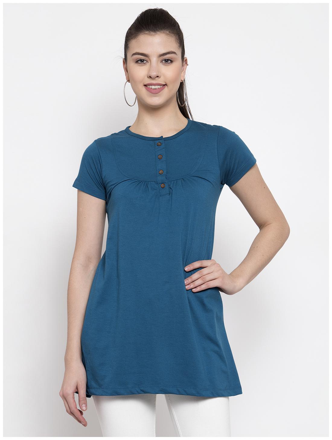 

Kalt Women Solid Regular tunic - Blue