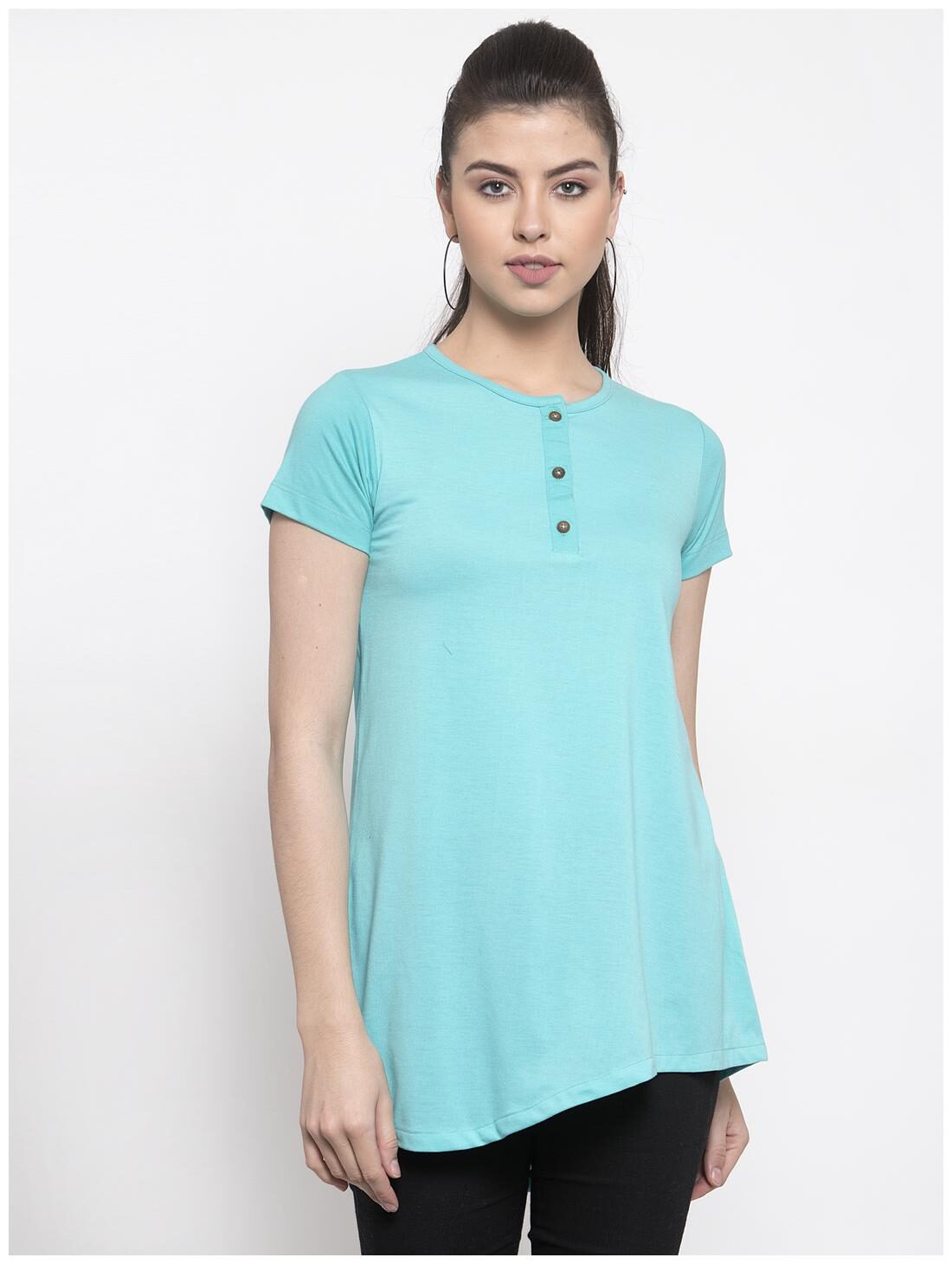 

Kalt Women Solid Regular tunic - Blue