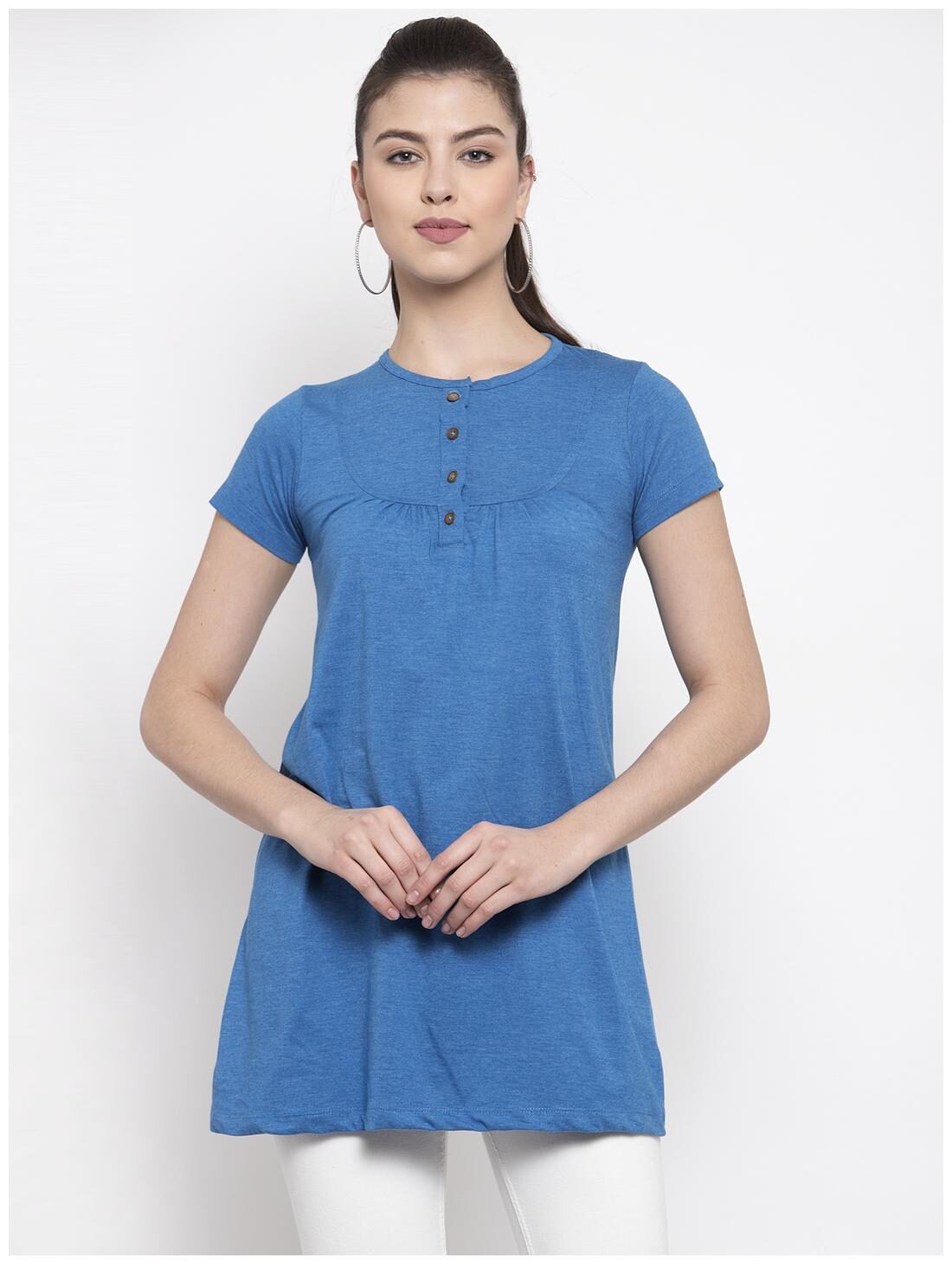 

Kalt Women Solid Regular tunic - Blue