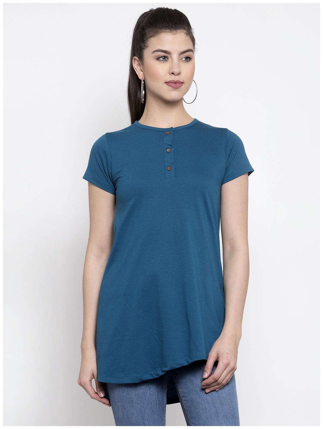 

Kalt Women Solid Regular tunic - Blue