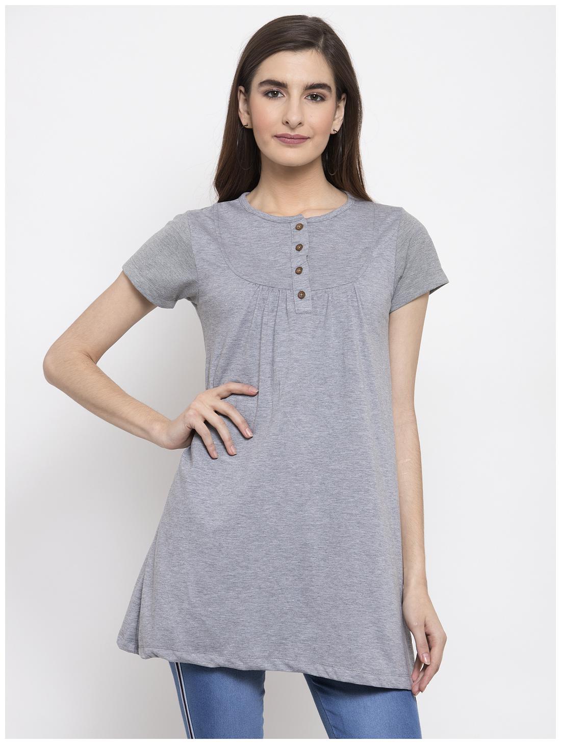 

Kalt Women Solid Regular tunic - Grey