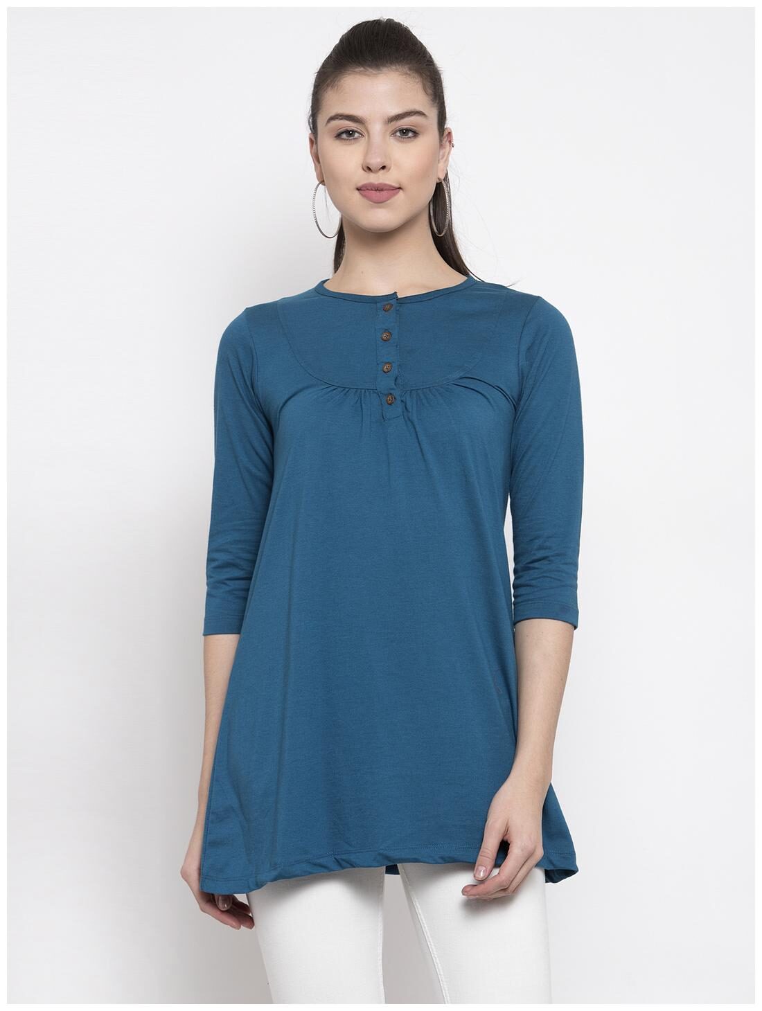 

Kalt Women Solid Regular tunic - Blue