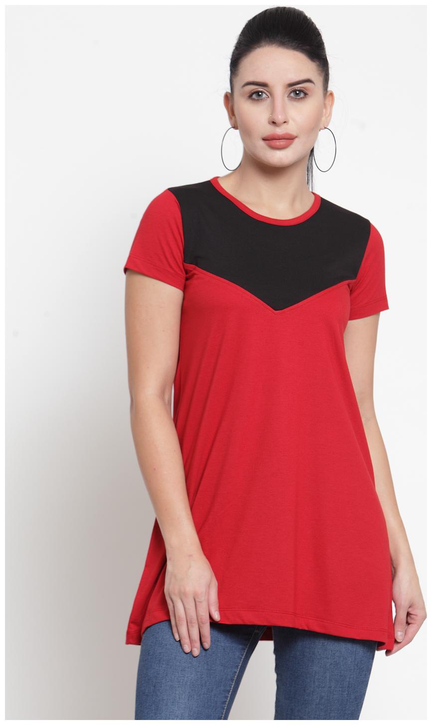 

Kalt Women Round Neck Half Sleeves Cotton Blend Tunic