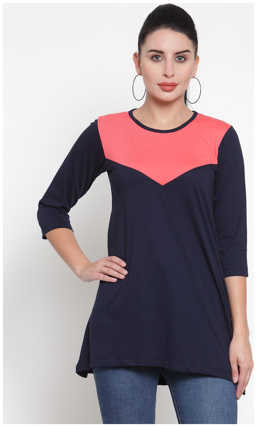

Kalt Women Solid Regular tunic - Black Pink