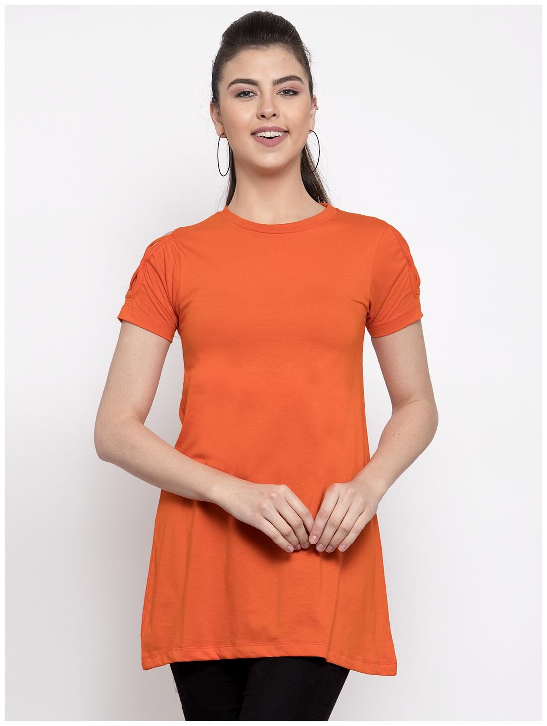 

Kalt Women Solid Regular tunic - Orange