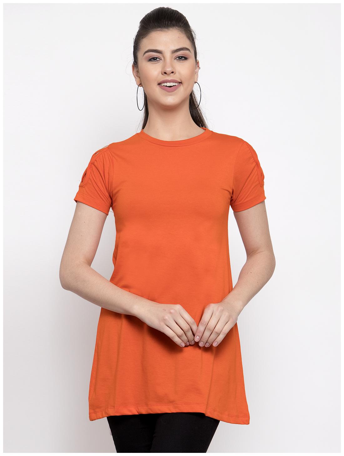 

Kalt Women Solid Regular tunic - Orange