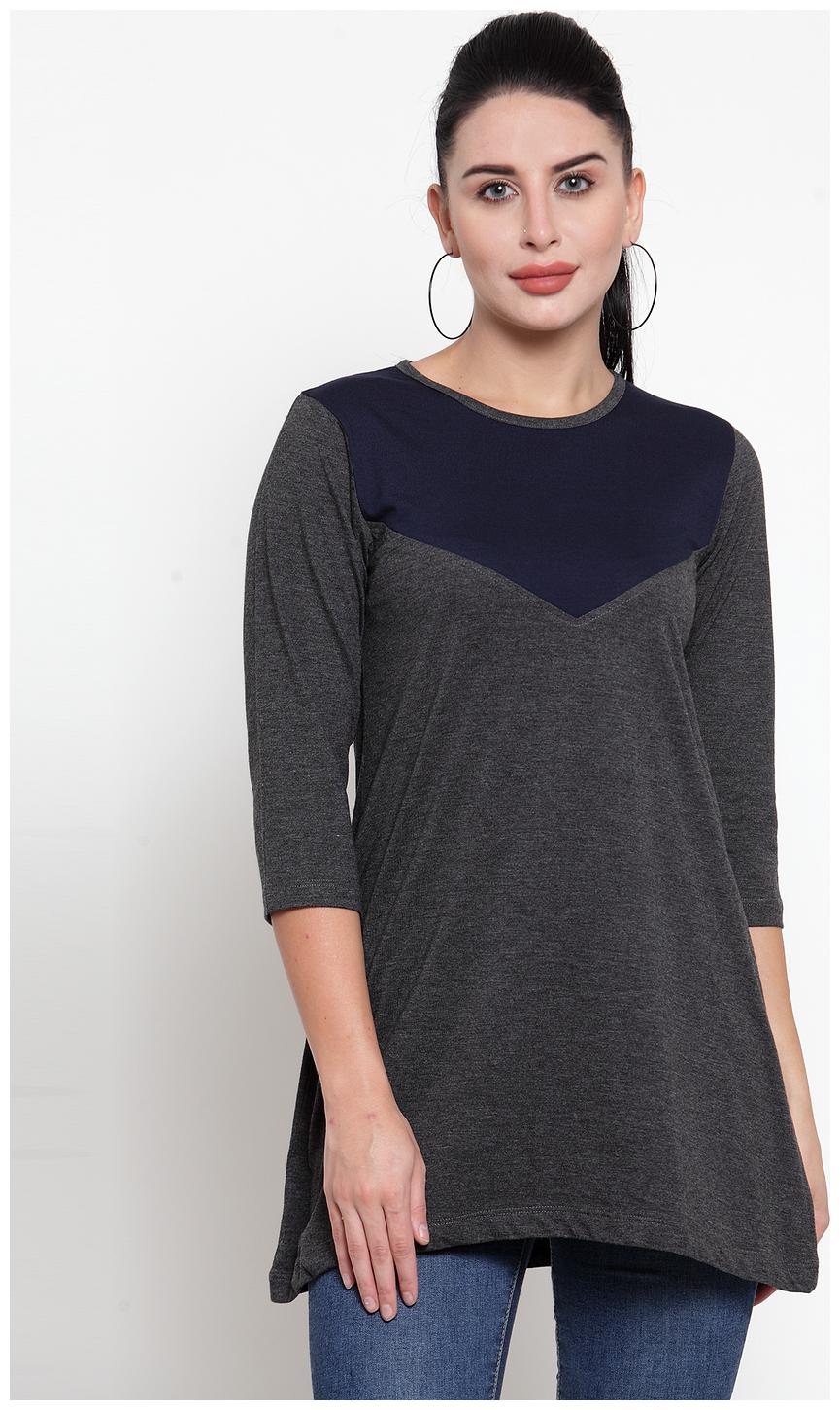 

Kalt Women Solid Regular tunic - Black Green