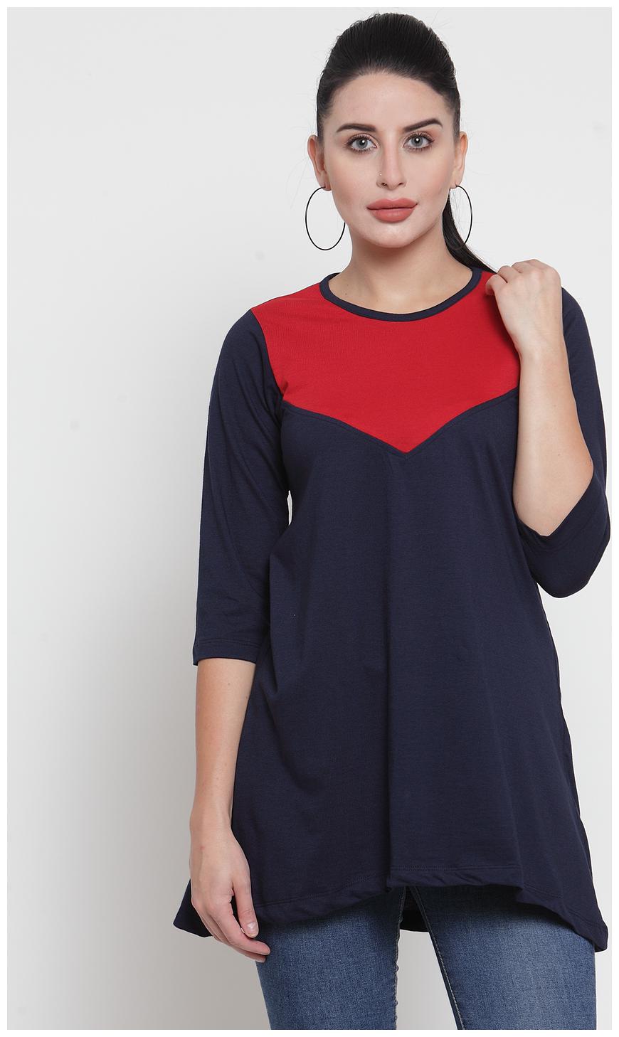 

Kalt Women Solid Regular tunic - Black Red