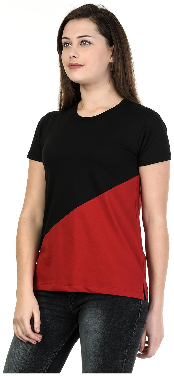 

Kalt Women Red Regular fit Round neck Cotton Blended T shirt