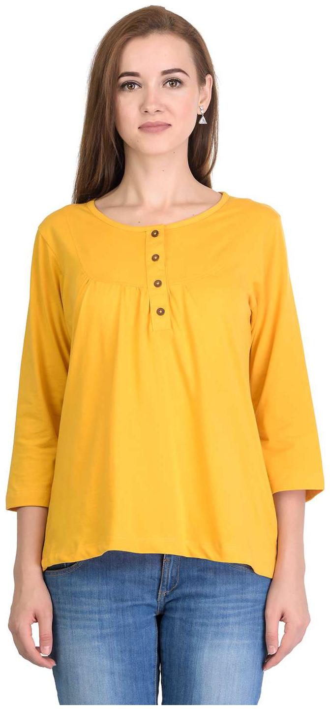 

Kalt Women Printed Regular top - Yellow