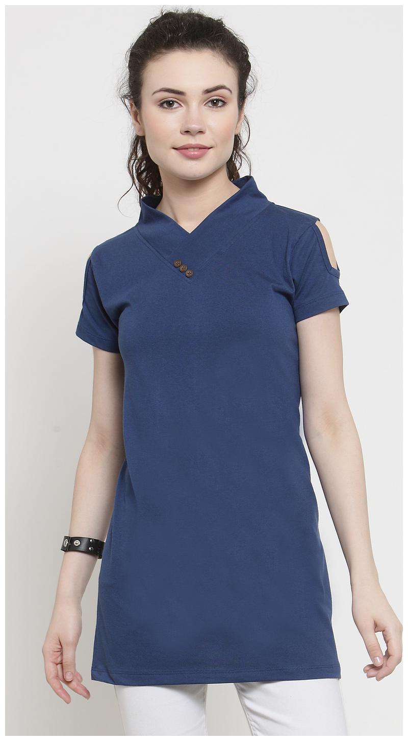 

Kalt Women Solid Regular tunic - Blue