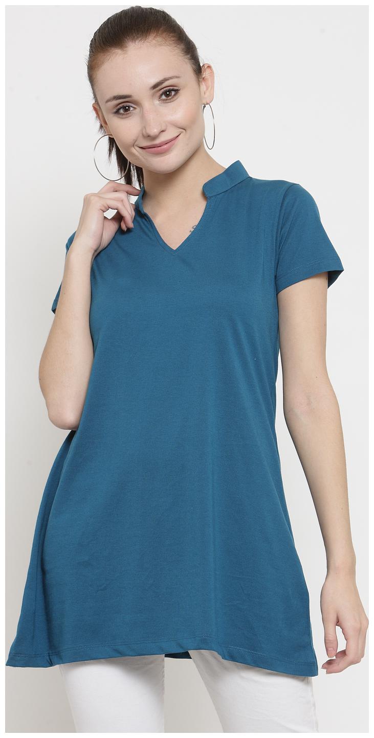 

Kalt Women Solid Regular tunic - Blue