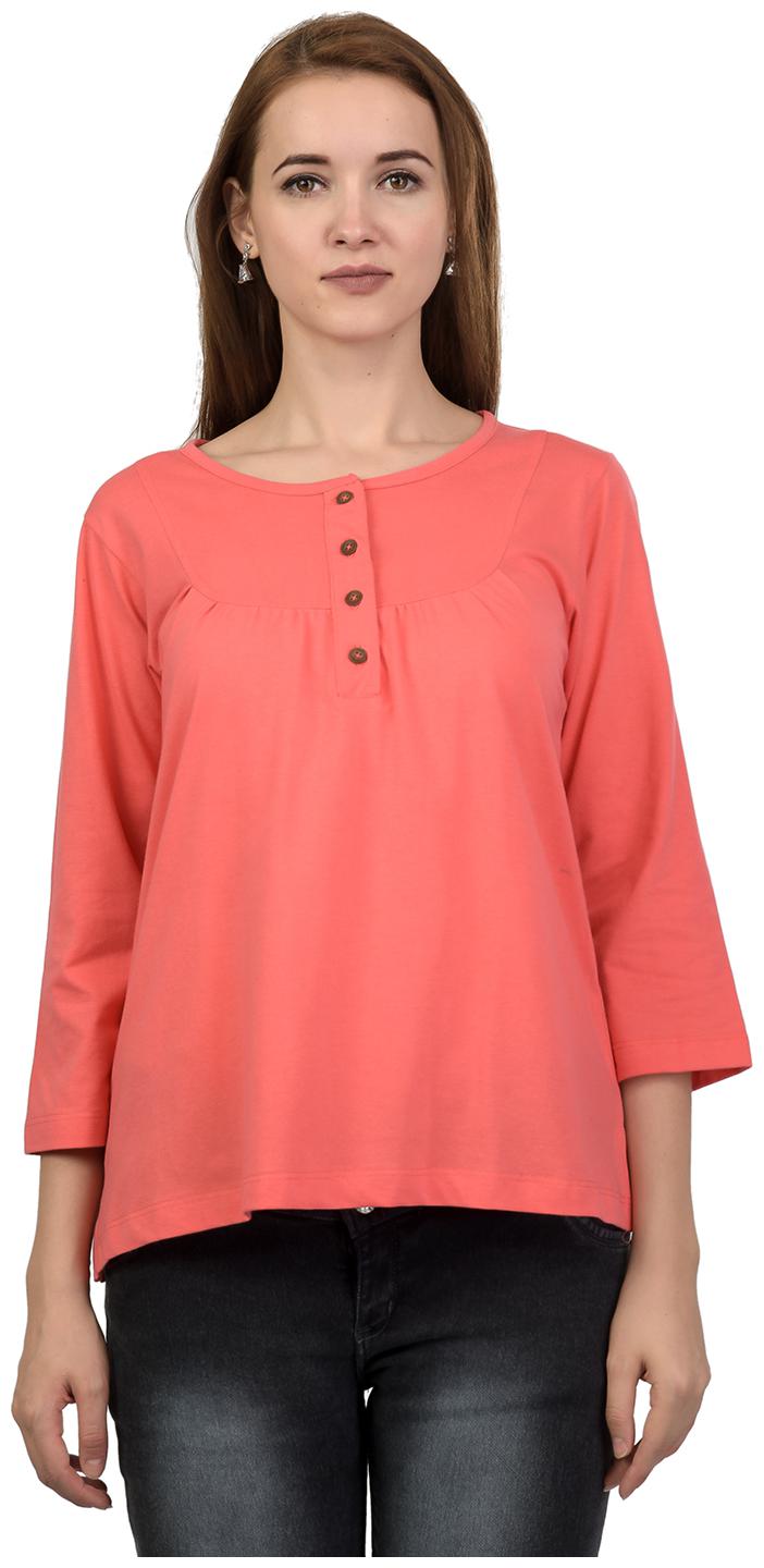 

Kalt Women s 3 4th Sleeves Henley Neck Cotton Blend Top T-shirt