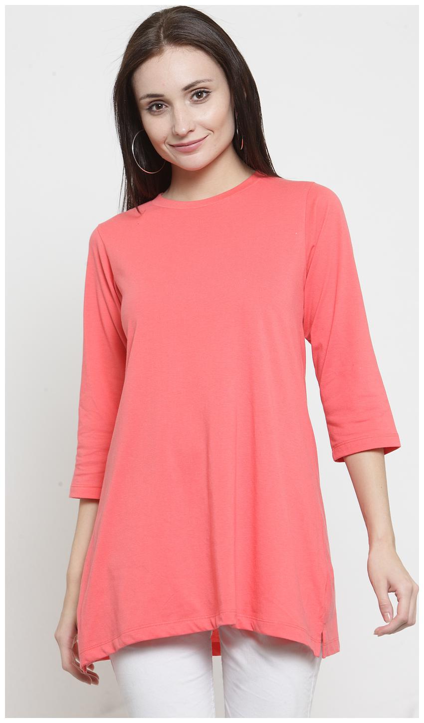 

Kalt Women Solid Regular tunic - Peach