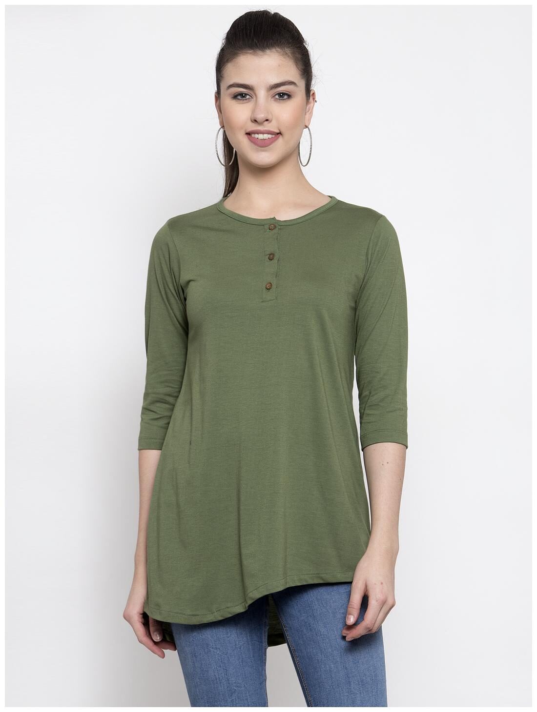 

Kalt Women Solid Regular tunic - Green