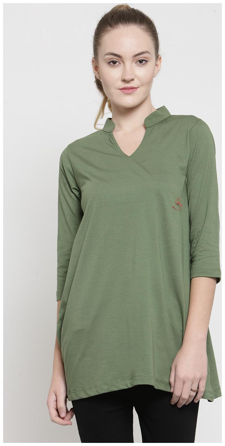

Kalt Women Solid Regular tunic - Green