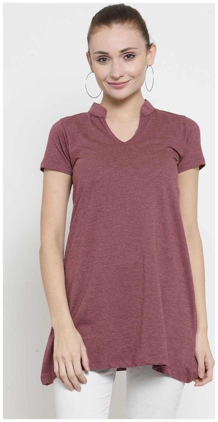

Kalt Women Solid Regular tunic - Maroon