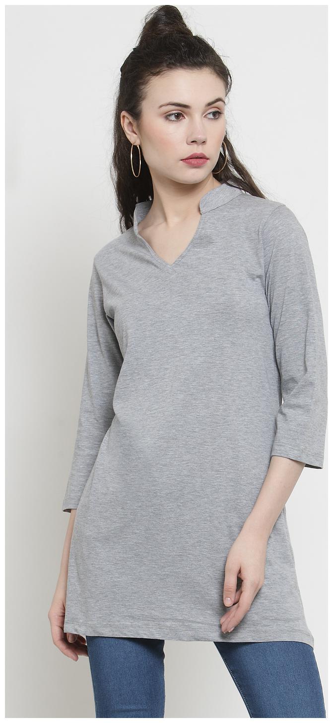 

Kalt Women Solid Regular tunic - Grey