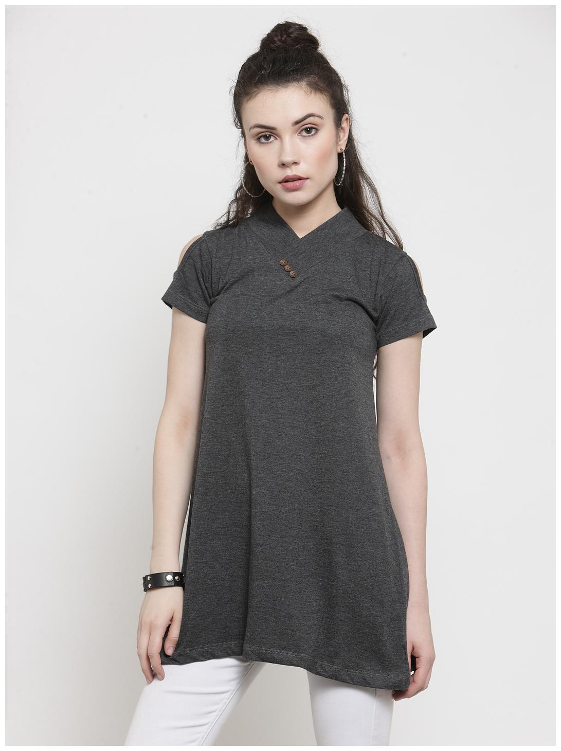 

Kalt Women Solid Regular tunic - Grey